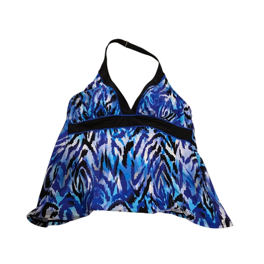 Miraclesuit Blue and Black Swim Coverup Flowy Design